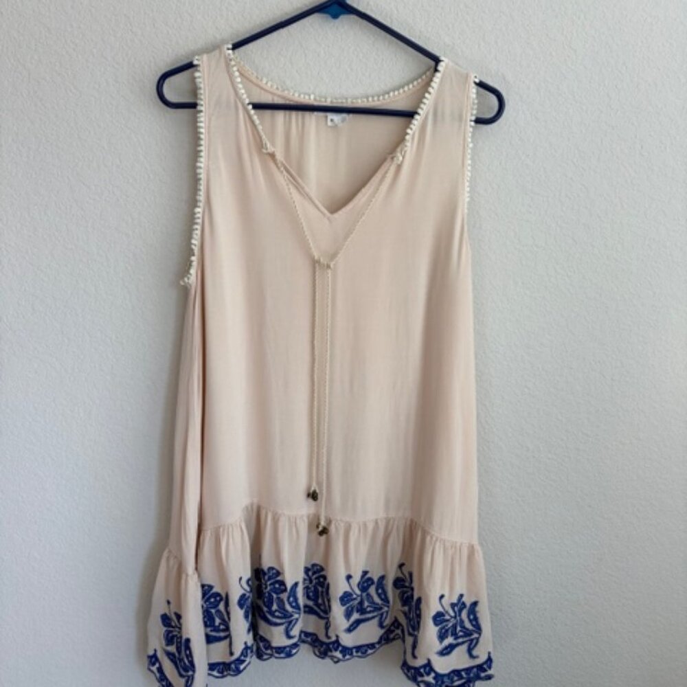 Soieblu Womens Beach Cover-up Embroidered Crochet Lace Size Medium Boho Beach - Picture 2 of 9